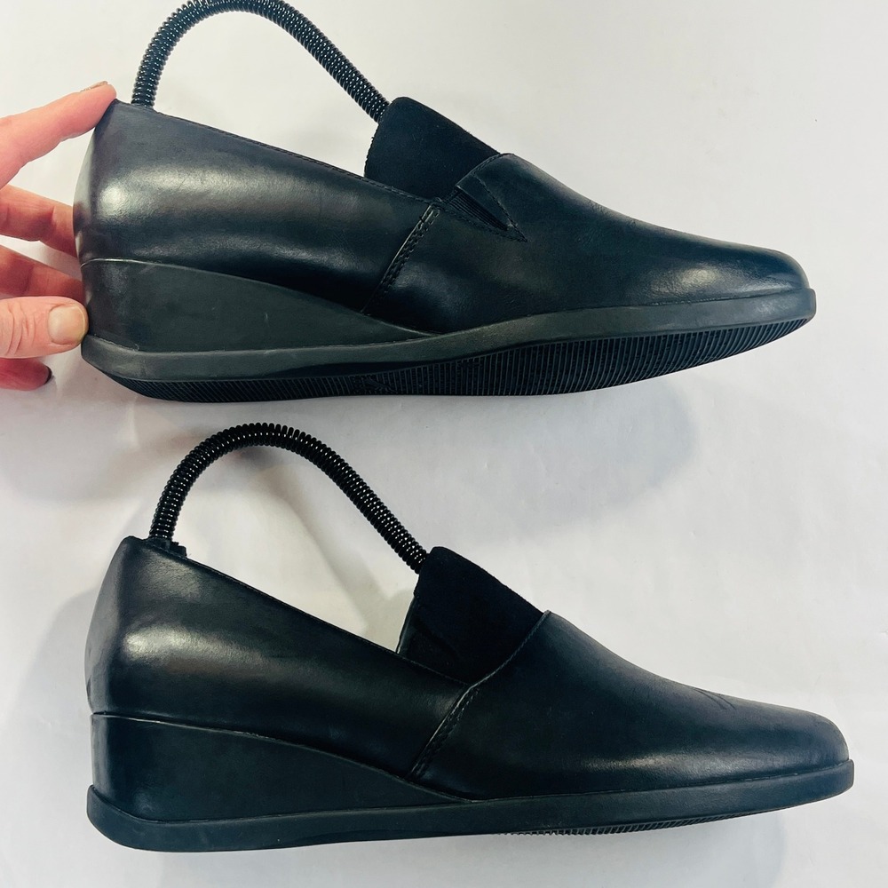 Dansko Shanda Shoes Womens 38/7.5-8‎ Black Leather Waterproof Wedge Heel Comfort - Picture 9 of 12